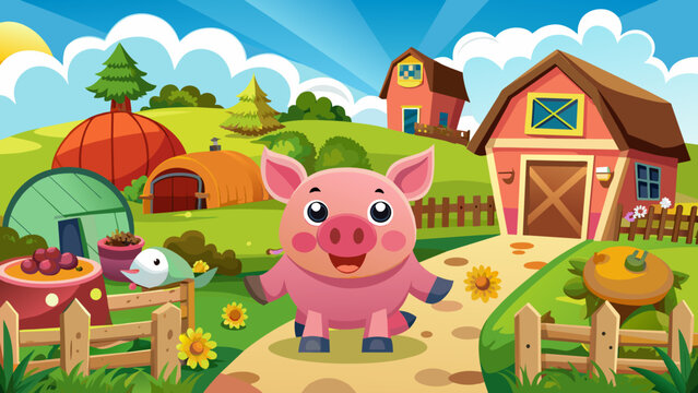 pig-farm-environments--vibrant-cartoon-illustratio