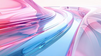 3d render of pink and blue glass shapes