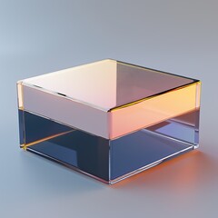 3d rendering of a glass box