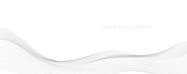 Abstract wave element for design. Digital frequency track equalizer. Stylized line art background. Vector illustration. Wave with lines created using blend tool. Curved wavy line, smooth stripe.