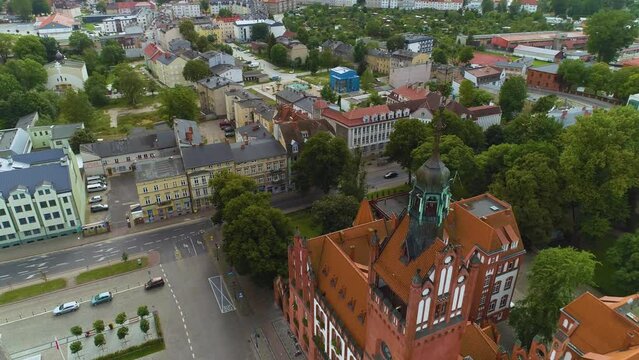 Council Slupsk Ratusz Urzad Miasta Plac Zwyciestwa Aerial View Poland