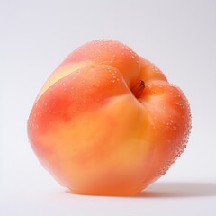 Peach fruit on white background