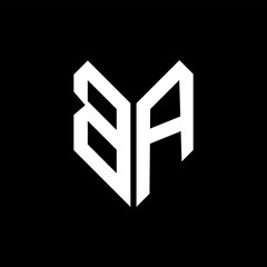 BA letter logo design on Black background. BA creative initials letter logo concept. BA letter design.
