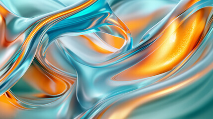 Wellen in leuchtenden Farben als Hintergrundmotiv für Webdesign im Querformat für Banner, ai generativ