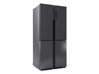 3d render refrigerator modern black isolated
