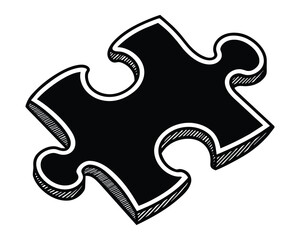 A black and white image of a puzzle vector