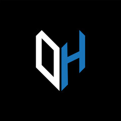 DH letter logo design on Black background. DH creative initials letter logo concept. DH letter design.
