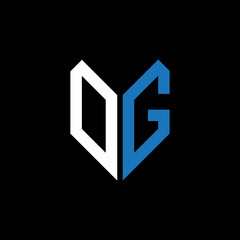 DG letter logo design on Black background. DG creative initials letter logo concept. DG letter design.
