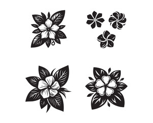 Magnolia flowers silhouette vector icon graphic logo design