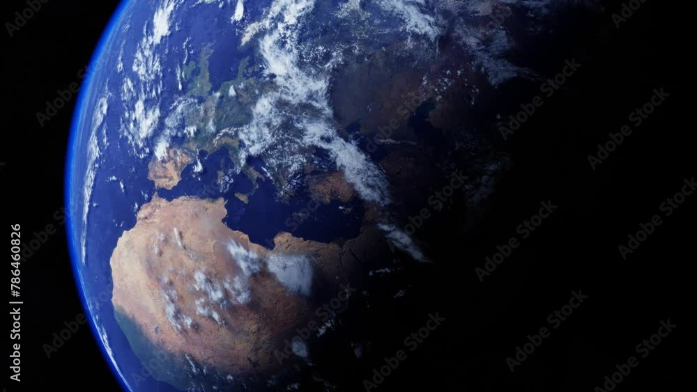 Wall mural planet earth. universe and planet. 3d-rendering. animation