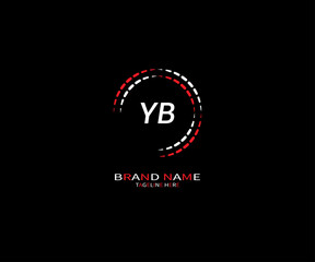 Letter YB logo combined with circle line, creative modern monogram logo style