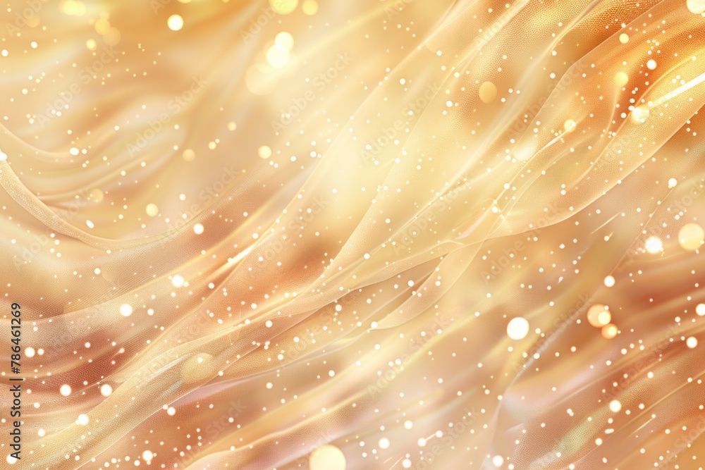 Poster light beige background with bokeh, shiny golden light effect soft and glowing abstract texture gener