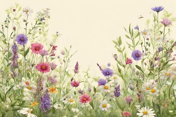 Obraz na płótnie Canvas Nature background with wild flowers