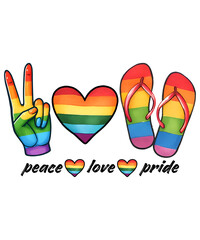 Peace Love Pride LGBT Sublimation PNG