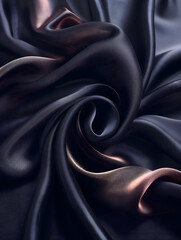 Obraz premium Luxurious Dark Blue Satin Fabric with Elegant Drapes and Folds