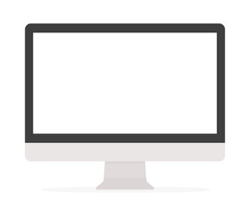 白/透明の画面のデスクトップ型コンピュータ - パソコン･PCのモックアップ素材 - obrazy, fototapety, plakaty