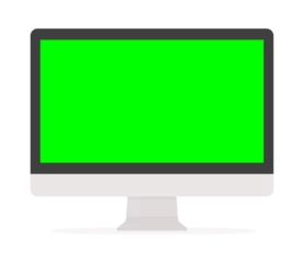 Foto op Canvas 緑色の画面のデスクトップ型コンピュータ - グリーンバック･クロマキー合成のテンプレート素材 © Spica