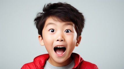 Exuberant Young Asian Lad Grinning Widely