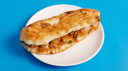 Doner kebab top view isolated