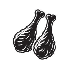 Crunchy Chicken Drumsticks Silhouette - Satisfy Your Craving - Chicken Drumsticks Illustration - Chicken Drumsticks Vector