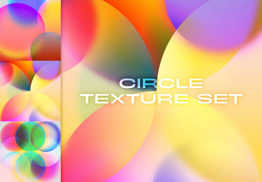 Set of Circle Gradient Texture Backgrounds