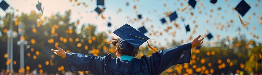 Graduation playlist suggestions that reflect the importance of mental health, with soothing and uplifting music choices - obrazy, fototapety, plakaty