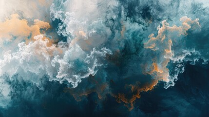 Aerial landscape concept, sky, clouds, background from top view. Graphic art. - obrazy, fototapety, plakaty