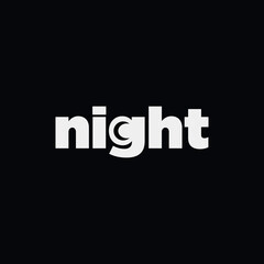Vector night minimal text logo design
