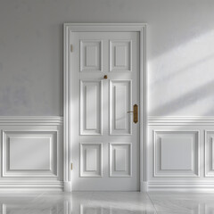 Elegant Classic White Panel Door with Decorative Elements