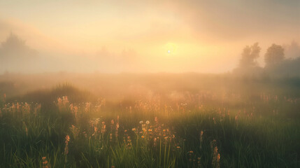 morning mist in the field