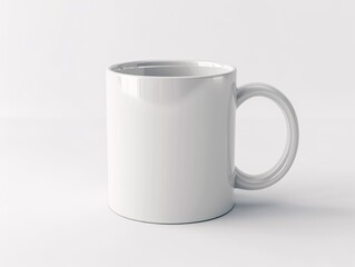 Customizable coffee mug on a clean white background, simple elegance highlighting the mug design template