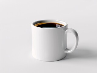 Customizable coffee mug on a clean white background, simple elegance highlighting the mug design template