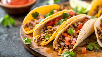 Savory Ground Beef Tacos with Fresh Vegetables and Lime