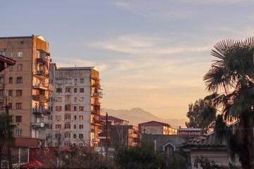 Kobuleti city at sunset, Georgia