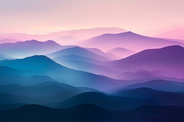 Serene Mountain Layers Bathed in Twilight Hues for Desktop and Mobile Backgrounds