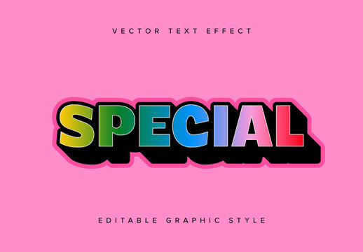 Colorful Gradient Bold Text Effect Mockup 
