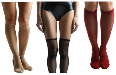 Women's legs in different sports knee high socks