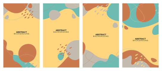 Fototapeta premium Minimalist abstract hand drawn set background.