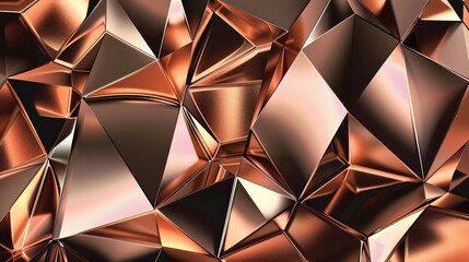 A mesmerizing display of geometric shapes in a metallic bronze tone, abstract  , background