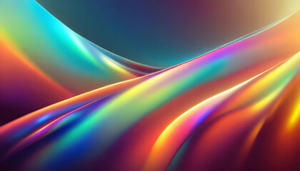 Fototapeta premium Vibrant waves of colorful light creating a dynamic, abstract background.