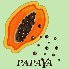 Papaya icon. Flat illustration of papaya vector icon for web