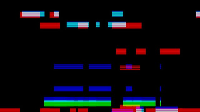 Glitched abstract background with a digital signal error and collapsing data. Element of design. Dancefloor musical abstract background. Vj loop club animation. Motion graphic design.