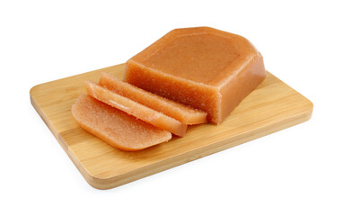 Delicious sweet quince paste isolated on white