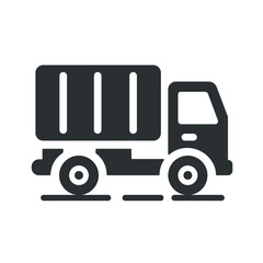 Truck: An Iconic and Versatile Illustration Perfect for Icons and Logos, Signifying Power, Reliability, and Efficiency in Transportation