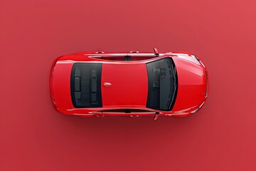 A red car is shown from above.