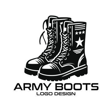 Army Boots Vector Logo Design