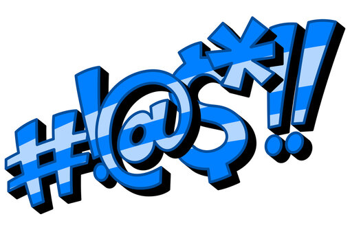 Swear word sign pop art retro PNG illustration. Isolated image on white background. Comic book style imitation.