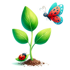 Watercolor Plant Sprouts Clipart, Plant Growth Process Illustrations, Watercolor Plant Sprouts Illustration Set, This set features watercolor illustrations of plant sprouts in various stages of growth
