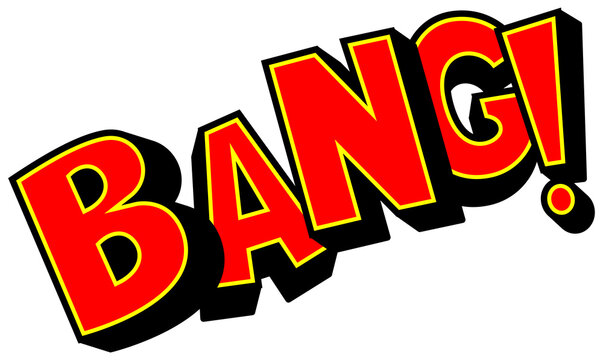 Bang word pop art retro PNG illustration. Isolated image on white background. Comic book style imitation.