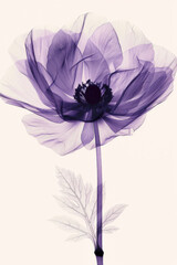 Elegant Purple Flower Art on Neutral Background
